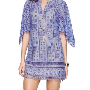 BCBGMaxAzria Blue Geometric Printed Mini Dress